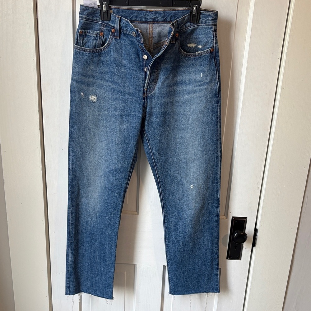 Levi's Big E Repro‎ Blue Straight-Leg Jeans 29x32 Cut Hem